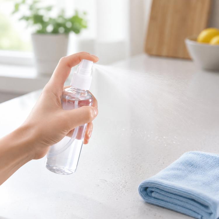Contenitore per soluzione disinfettante per flacone spray trasparente in PET da 100 ml