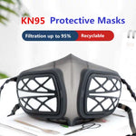 Maschera protettiva riutilizzabile in silicone PM2.5 KN95 Maschera respiratoria Filtro sostituibile Maschera anti-appannamento antivirus, Reusable PM2.5 KN95