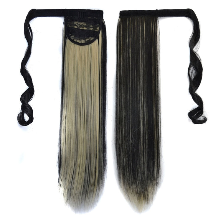 1BH613# Parrucca invisibile stile fasciatura senza cuciture Parrucca per capelli lunghi lisci Coda di cavallo, 1BH613#