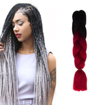 Parrucche a treccia individuali con sfumatura di colore alla moda, trecce grandi in fibra chimica, lunghezza: 60 cm (04 nero + rosso), 04, 05, 07, 09, 10, 11, 12, 13, 14, 19, 20, 22, 23, 24, 32, 33, 39, 40, 41, 48, 52, 53, 55, 57
