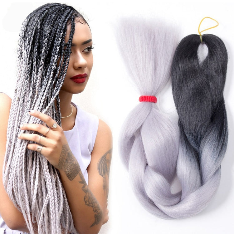 Parrucche a treccia individuali con sfumatura di colore alla moda, trecce grandi in fibra chimica, lunghezza: 60 cm (04 nero + rosso), 58, 60
