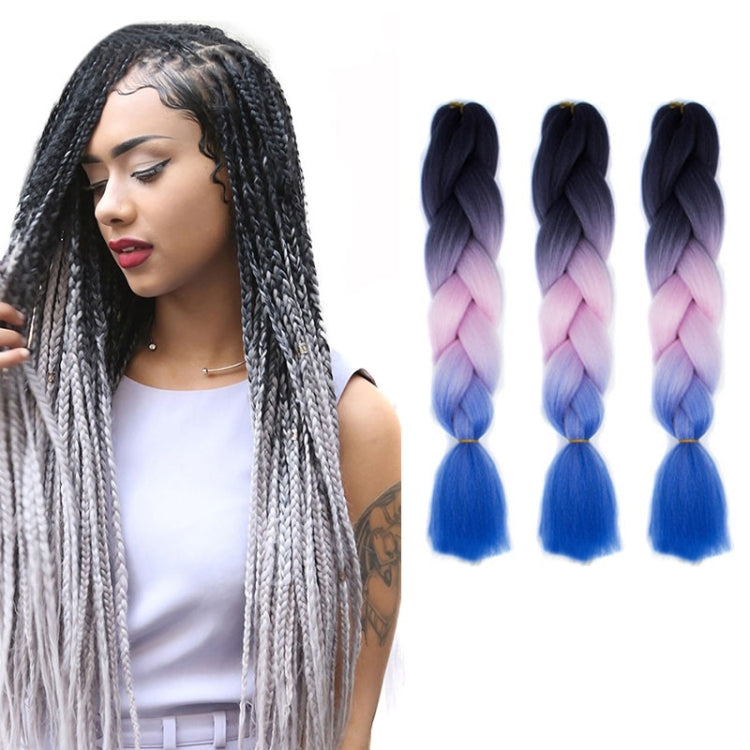 Parrucche treccia individuali con sfumatura di colore alla moda, trecce grandi in fibra chimica, lunghezza: 60 cm (56 viola+blu lago+viola chiaro), 21, 35, 37, 38, 44, 45, 46, 47, 49, 50, 51, 56
