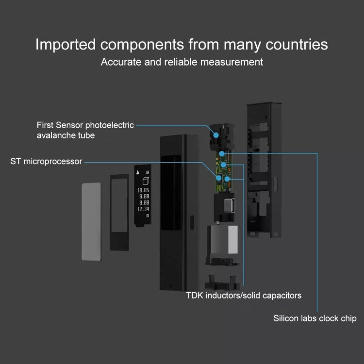 Touch screen originale Xiaomi Youpin DUKA LS5 Telemetro laser a infrarossi ad alta precisione