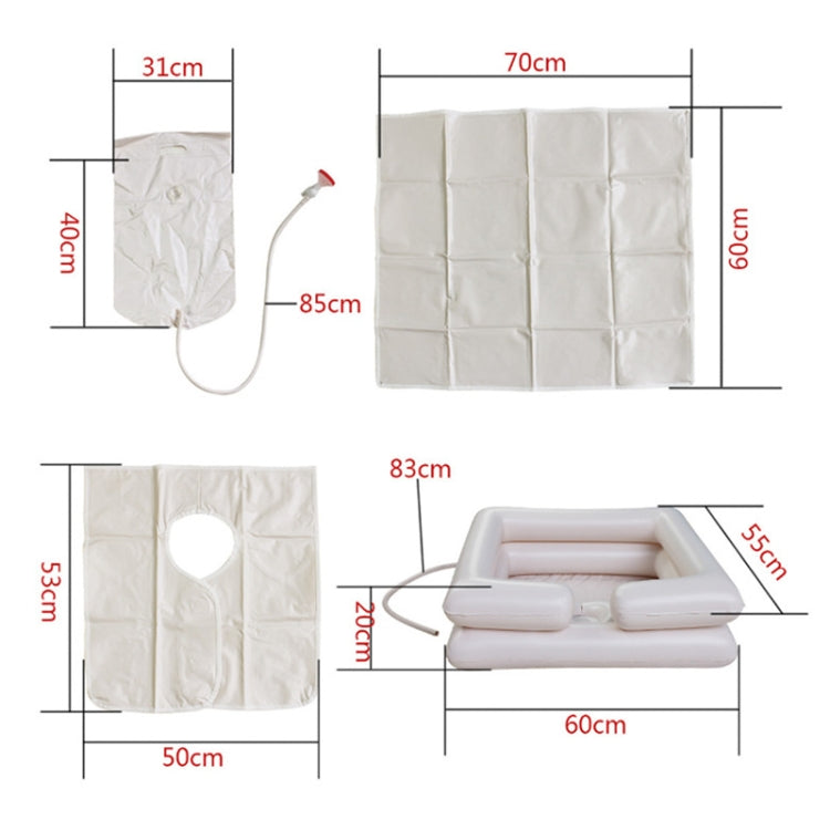 Lavabo gonfiabile quadrato portatile in PVC 60x56x20 cm