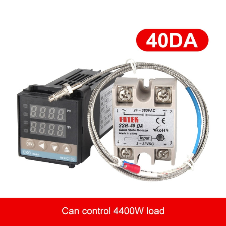Termostato REX-C100 con termocoppia tipo K e modulo SSR-40DA