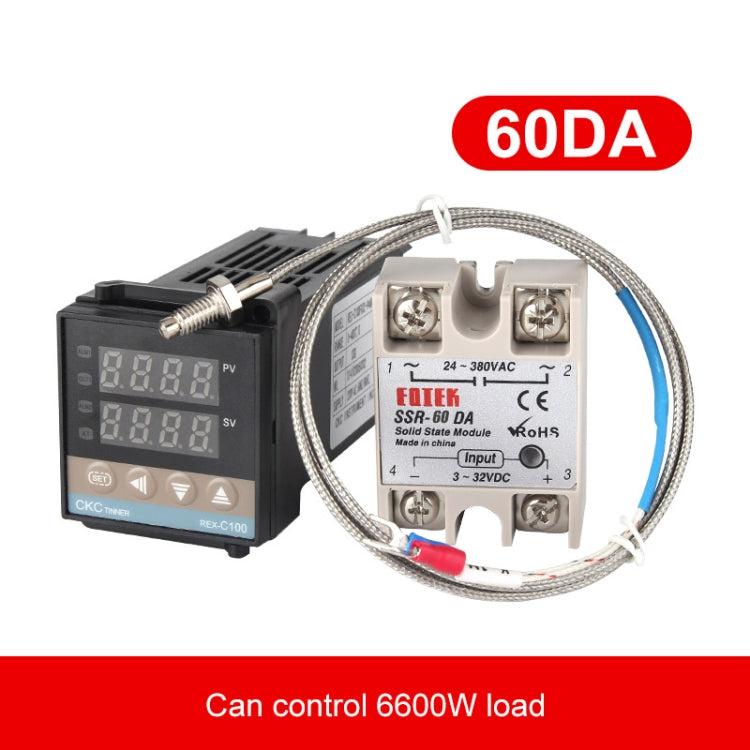 Termostato REX-C100 con termocoppia e modulo SSR-60 DA