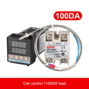 REX-C100 Thermostat + Thermocouple + SSR-100DA, 100DA Solid State Module Intelligent Temperature Control Kit