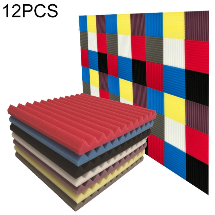 12pcs Recording Studio Drum Room Acoustic Foam, Random Color Delivery, 12 PCS