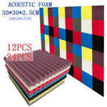 Schiuma acustica fonoassorbente 24 pezzi 30x30x2,5 cm