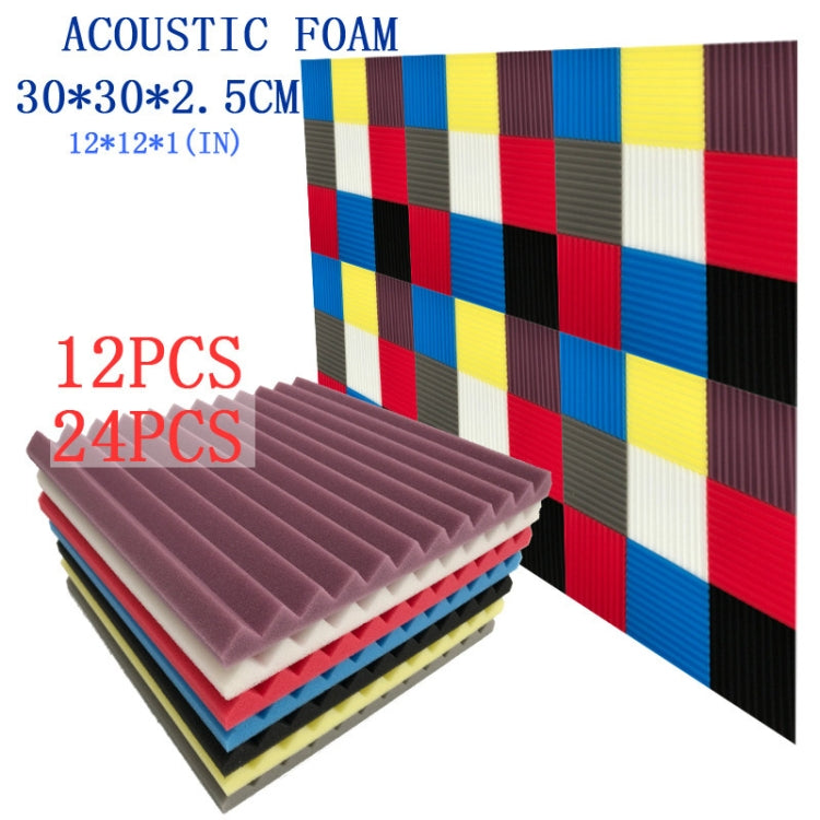 Schiuma acustica fonoassorbente 24 pezzi 30x30x2,5 cm