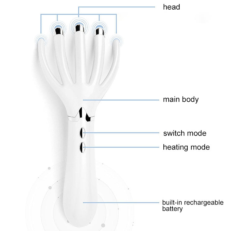 Mini pettine per massaggi massaggiatore per testa multifunzionale ricaricabile portatile, Rechargeable