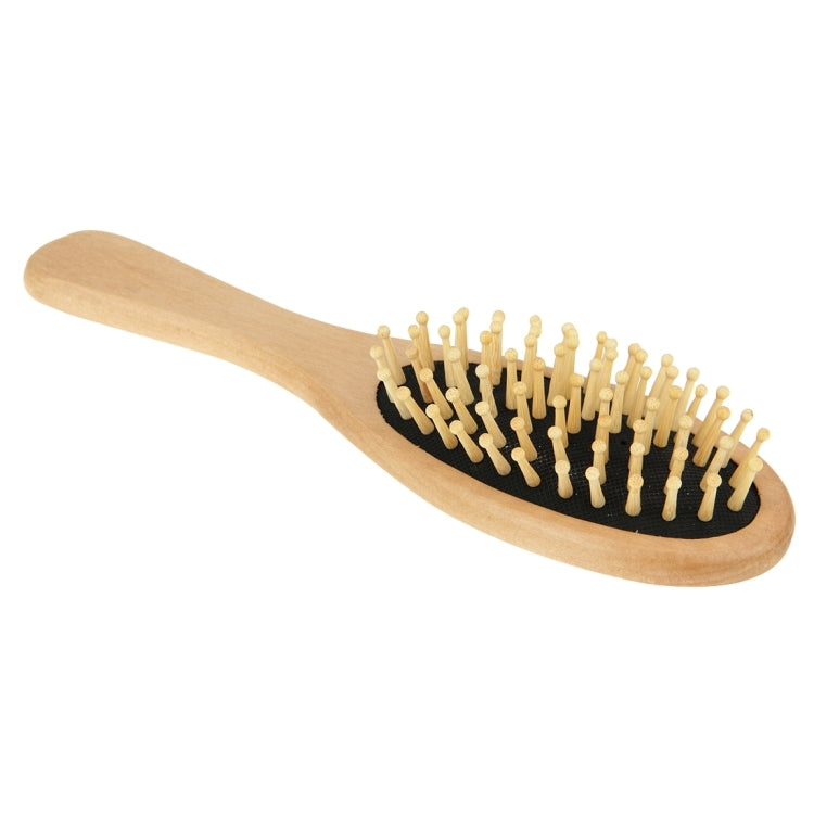 Pettine per capelli da massaggio in legno naturale con base in gomma e spazzola in legno, misura: media, Medium(Black), Medium(White)