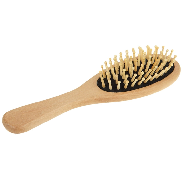 Pettine per capelli da massaggio in legno naturale con base in gomma e spazzola in legno, misura: media, Medium(Black), Medium(White)