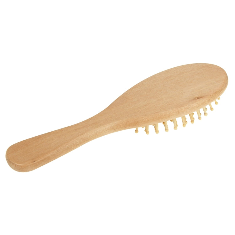 Pettine per capelli da massaggio in legno naturale con base in gomma e spazzola in legno, misura: media, Medium(Black), Medium(White)