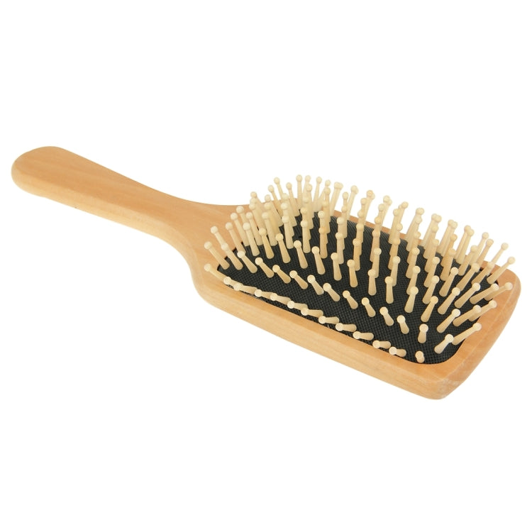 Pettine per capelli da massaggio in legno naturale con base in gomma e spazzola in legno, dimensioni: grande, Large(White), Large(Black)