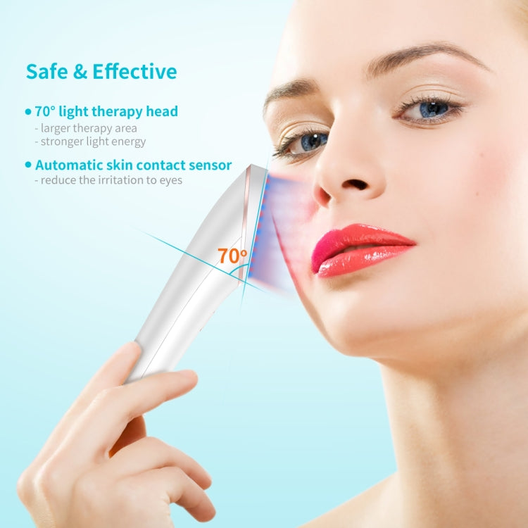 Dispositivo trattamento acne con luce blu e rossa ricaricabile