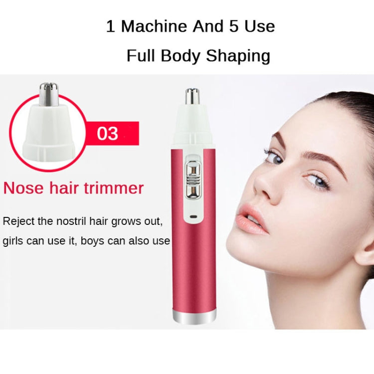 Kit rasoio elettrico 5 in 1 per sopracciglia e naso donna