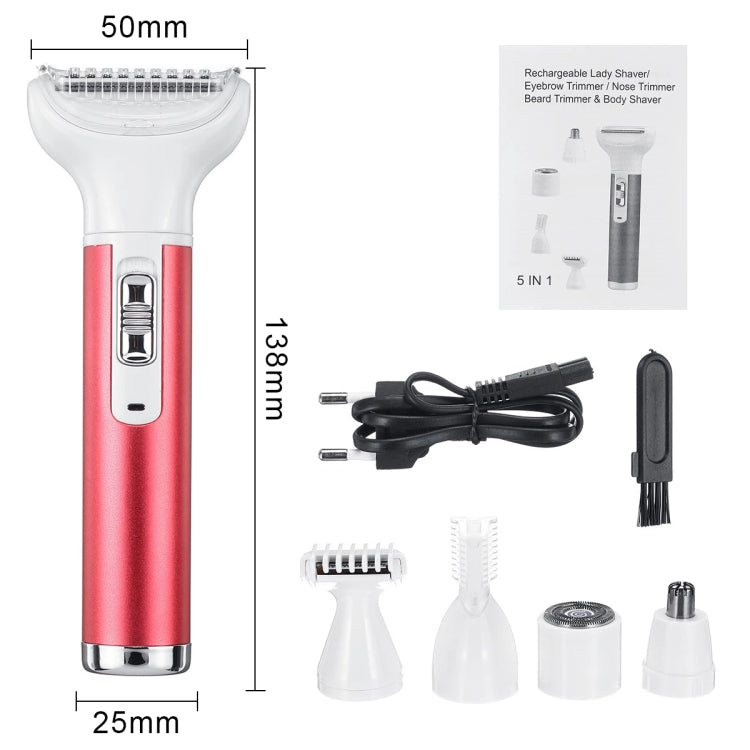 Kit rasoio elettrico 5 in 1 per sopracciglia e naso donna