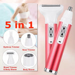 Kit rasoio elettrico 5 in 1 per sopracciglia e naso donna