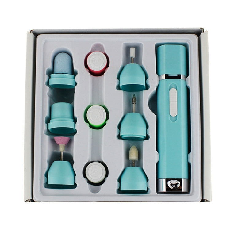 Set manicure elettrico portatile 9 in 1 con 8 testine