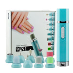 Set manicure elettrico portatile 9 in 1 con 8 testine