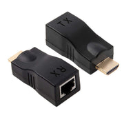 Adattatore extender da HDMI a RJ45 (ricevitore e trasmettitore) con cavo Cat-5e/6, supporto HDCP, distanza di trasmissione: 30 m, Single RJ45 Black