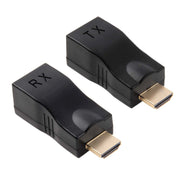 Adattatore extender da HDMI a RJ45 (ricevitore e trasmettitore) con cavo Cat-5e/6, supporto HDCP, distanza di trasmissione: 30 m, Single RJ45 Black