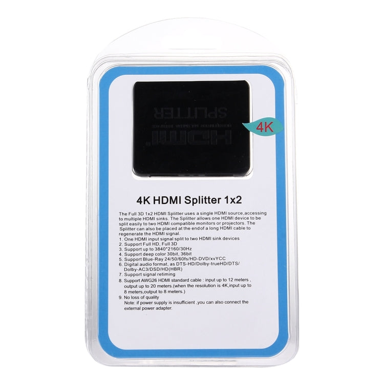Splitter HDMI 4K Video Full HD 1080p Switch HDMI Switch Amplificatore split out 1x2 Doppio display per HDTV DVD PS3 Xbox, 4K HDMI (Black), 4K HDMI (White)