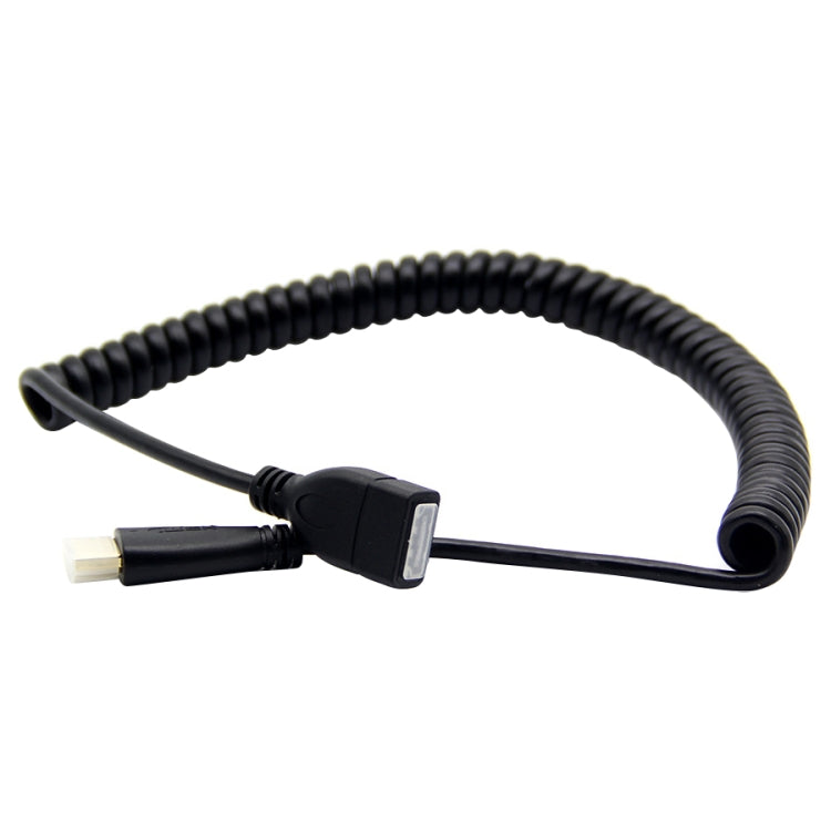 Cavo adattatore a spirale retrattile HDMI 19 pin maschio a HDMI 19 pin femmina, cavo a spirale estensibile fino a 1,5 m, HDMI AM to AF