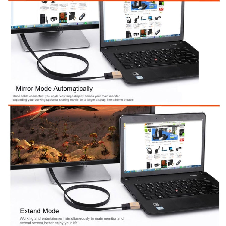 Connettori placcati oro HDMI 2.0 (4K) 30AWG ad alta velocità da 18 Gbps da 1 m Cavo piatto HDMI maschio a HDMI maschio, Length: 1m