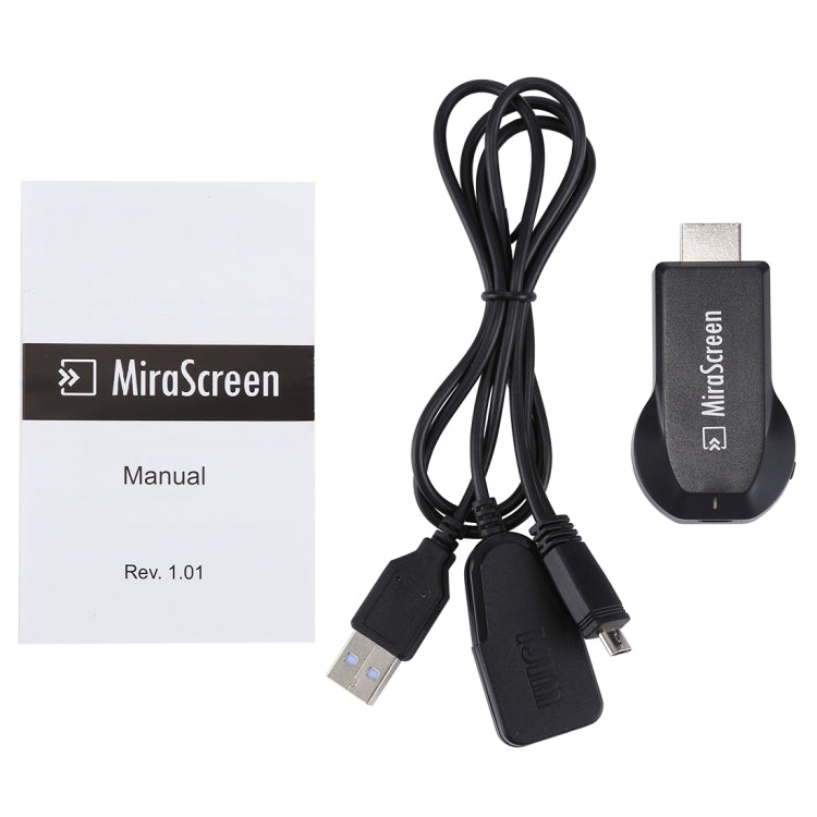 MiraScreen WiFi Display Dongle / Miracast Airplay DLNA Display Receiver Dongle 2 in 1 USB Cable Wireless Screen Mirroring Device