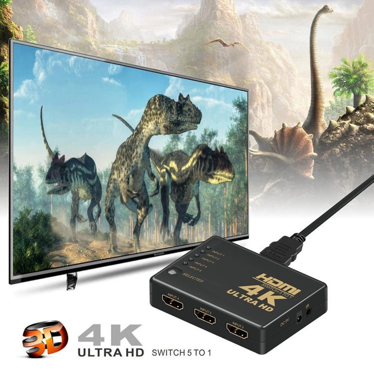 Switch HDMI 5 in 1 con telecomando 4K 2K