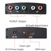 Convertitore adattatore video e audio R/L da HDMI a YPbPr HD 1080P, HDMI to YPbPr+R/L
