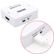 Howei HW-2105 Mini AV CVBS/L+R Adattatore convertitore audio a HDMI, supporto Scaler 1080P, HW-2105 AV to HDMI