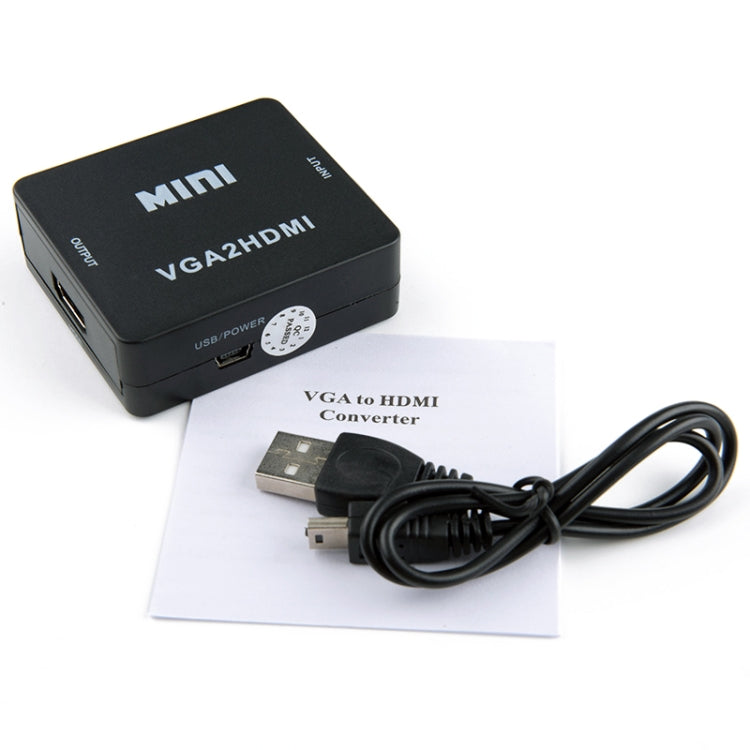 Convertitore digitale audio video con scatola scaler Mini VGA a HDMI HW-2107 HD 1080P