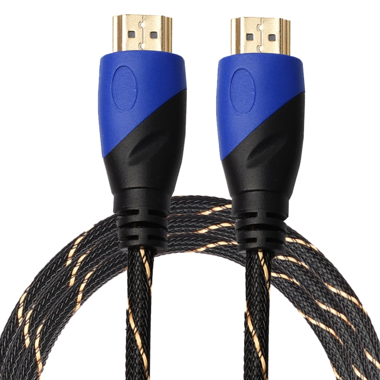 Cavo adattatore per connettore audio video HDMI maschio a HDMI maschio da 1,8 m HDMI 1.4 versione 1080P intrecciato blu testa nera, Length: 1.8m