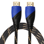 Cavo adattatore per connettore audio video HDMI maschio a HDMI maschio da 1,8 m HDMI 1.4 versione 1080P intrecciato blu testa nera, Length: 1.8m