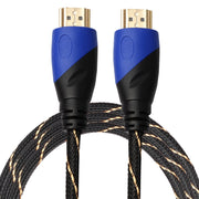 Cavo adattatore per connettore audio video HDMI maschio a HDMI maschio da 1,8 m HDMI 1.4 versione 1080P intrecciato blu testa nera, Length: 1.8m