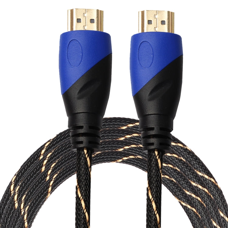 Cavo adattatore per connettore audio video HDMI maschio a HDMI maschio da 3 m HDMI 1.4 versione 1080P intrecciato blu testa nera, Length: 3m