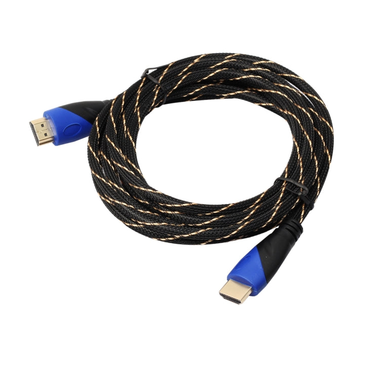 Cavo adattatore per connettore audio video HDMI maschio a HDMI maschio da 3 m HDMI 1.4 versione 1080P intrecciato blu testa nera, Length: 3m