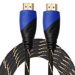 Cavo adattatore per connettore audio video HDMI maschio a HDMI maschio da 5 m HDMI 1.4 versione 1080P intrecciato blu testa nera, Length: 5m