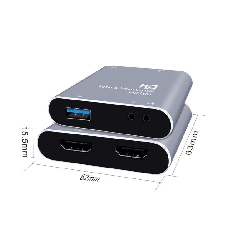 Z37 HDMI femmina + microfono a HDMI femmina + audio + scheda di acquisizione audio e video HD USB con loop, Z37