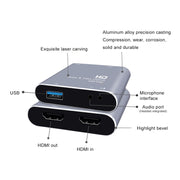 Z37 HDMI Female + Microphone to HDMI Female + Audio + USB HD Video Audio Capture Card with Loop, Z37