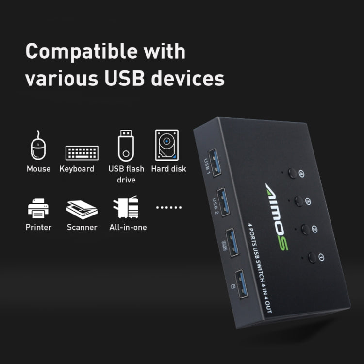 Switch AIMOS AM-KM404K USB 2.0 4 ingressi 4 uscite, AM-KM404K