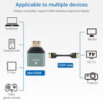 Adattatore per testa mini HDMI maschio a HDMI femmina placcato oro, Micro HDMI Male to HDMI Female