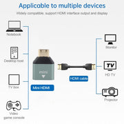 Adattatore per testa mini HDMI maschio a HDMI femmina placcato oro, Micro HDMI Male to HDMI Female