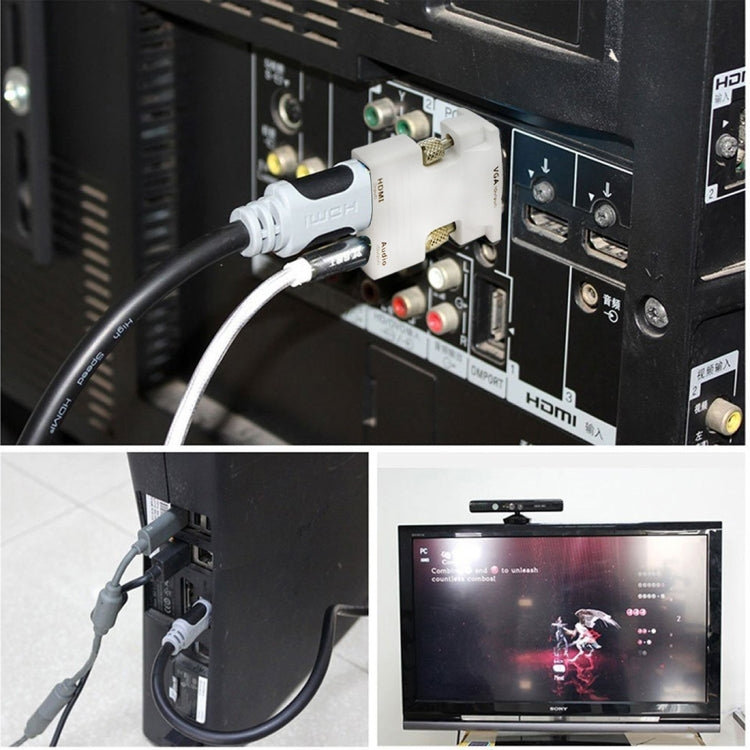 Convertitore HDMI femmina a VGA maschio con adattatore di uscita audio per proiettore, monitor, TV, HDMI to VGA+Audio