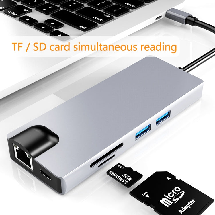 Adattatore HUB 8 in 1 USB-C Type-C con HDMI e VGA