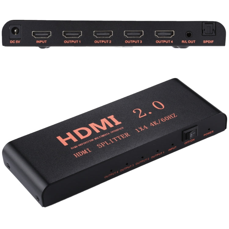 CY-042 Sdoppiatore 1X4 HDMI 2.0 4K/60Hz, spina europea, 1X4