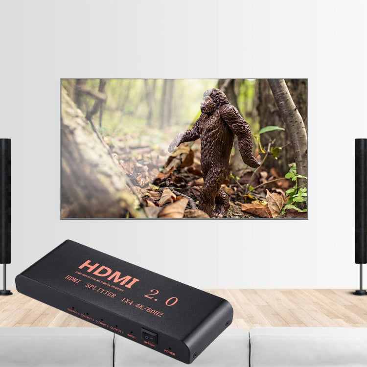 CY-042 Sdoppiatore 1X4 HDMI 2.0 4K/60Hz, spina europea, 1X4